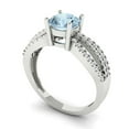 thumbnail image 2 of Clara Pucci 14K White Gold 1.27ct SkyBlueTopaz Solitaire with Accents Ring, 2 of 8