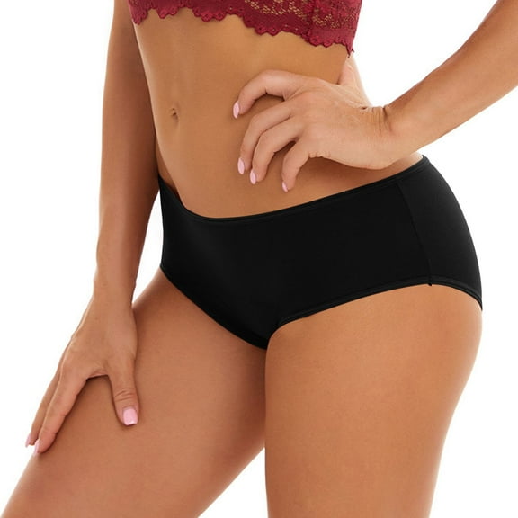 Sngxgn Women's Panties Moisture-Wicking Briefs Underwear(Black,XXL)