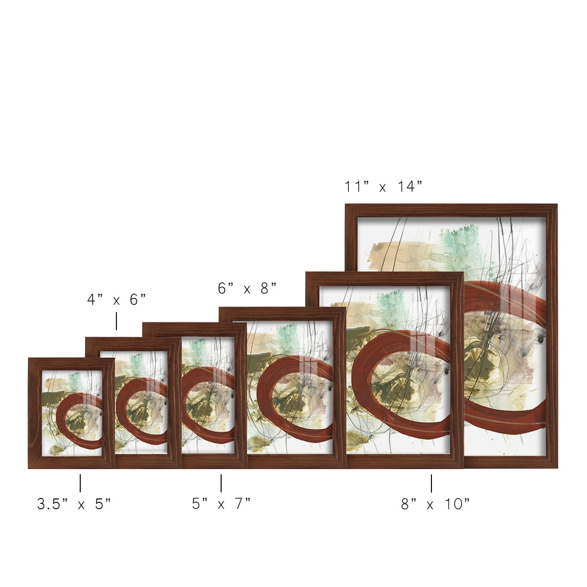 Rusted Loops II - Framed Print w/glass - Chestnut