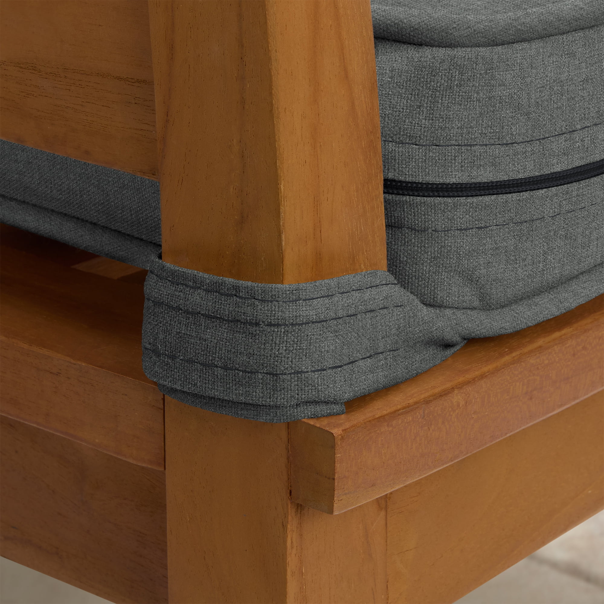 ARDEN Foam Outdoor Double Welted Dining Chair Cushion, 20 x 20, made with ProFoam, Rain-proof, Fade Resistant, Heathered Charcoal Woven Solid