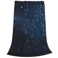 thumbnail image 2 of Balery Blue Glitter Retro Manta de Felpa Suave y Acogedora – Cobija de Franela Aterciopelada para Cama, Lavable y Cálida para Sofá, Mascotas, Transpirable-80"x60", 2 of 7