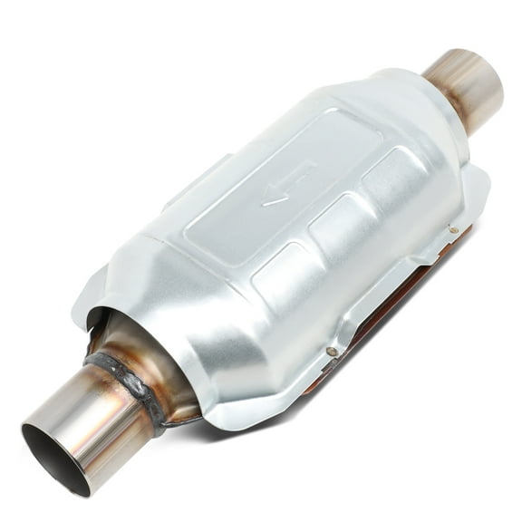 DNA Motoring OEM-CONV-048 15" L x 5" W x 4" H Stainless Steel Universal Weld On Catalytic Converter Exhaust Pipe 2"Inlet