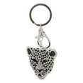 thumbnail image 4 of Exquisito llavero con diamantes de imitación con cabeza de leopardo, regalo de cumpleaños perfecto para niña (plata), 4 of 10