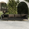 thumbnail image 1 of vidaXL 4 Piece Garden Lounge Set with Cushions Poly Rattan Dark Grey, 1 of 4