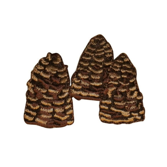 ID 0731 Group of Pine Cones Patch Tree Seed Craft Embroidered Iron On Applique