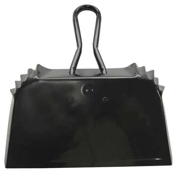 Biggun 19HS111 Extra-Wide Metal Industrial-Strength Handheld Steel Dustpan with Handle, Black