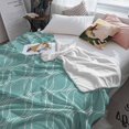 thumbnail image 5 of Fleece Blanket White Wave Stripe on Teal Blankets, Soft Cozy Warm Flannel Throw Blanket, Abstract Geometric Texture Blanket for Bed Couch Sofa,40x50In, 5 of 9