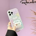 thumbnail image 2 of Compatible with iPhone 14 Pro Max Gradient Case Kickstand Love Heart Push Pull Stand Holder Wrist Strap Clear Cute Fashion Protection Shockproof Cover for Women Girls, 2 of 9