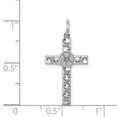 thumbnail image 3 of Auriga 925 Sterling Silver Rhodium-plated Laser Designed Cross Pendant for Women (L-25mm, W-12mm), 3 of 6
