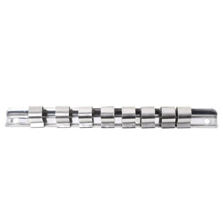 

DOYOUNG Socket Rack Holder 1/4 3/8 1/2 with 8 Clips On Rail Tool Organizer Storage