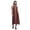 Brick Red, variant on Bird Printed Women Backless Halter Neck Summer Holiday Beach Dress-X-Large