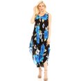 thumbnail image 5 of Sakkas Aba Women's Casual Summer Floral Print Sleeveless Loose Dress Cover-up - B-Blue - One Size, 5 of 5