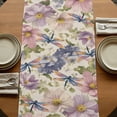thumbnail image 5 of Table Runners 70 Inches Long Dress Scarves, Vintage Flowers Farmhouse Coffee/Dining/Kitchen Table Decor, Holiday Table Runner, Spring Watercolor Floral Dragonflies Beige 13x70 Inch, 5 of 9