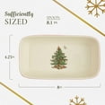 thumbnail image 7 of Spode Christmas Tree Tartan Cranberry Sauce Serving Dish with Slotted Spoon (8"x 4.25") - Rectangular Holiday Server with Plaid Border - Dishwasher, Microwave, Freezer Safe Serveware for Entertaining, 7 of 7