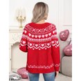 thumbnail image 6 of Cogild Cardigan Sweaters for Women Heart Pattern Knit, Crew Neck Long Sleeve, 6 of 10