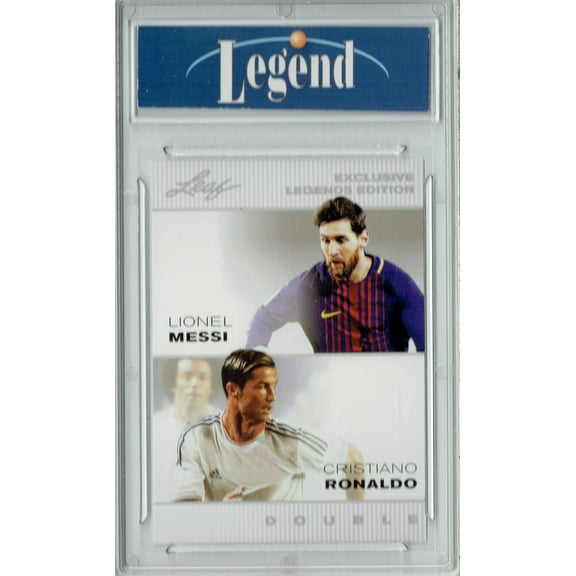 Certified Mint  Messi / Ronaldo 2022 Leaf #LM-CR Dual Soccer GOAT Trading Card
