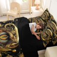 thumbnail image 5 of Homewish Vintage Magic Dragon 7-Piece Twin Bedding,Hippie Evil Eye Bedding Comforter Set,Black Gold,Black Reversible, 5 of 8