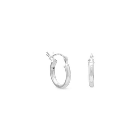 Extra Extra Small 2mm Round Tube Sterling Silver Hoop Earrings