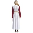 thumbnail image 2 of iiniim Womens Halloween Costume Roman V Neck Queen Princess Ancient Toga Gown Fancy Dress Burgundy XXL, 2 of 7