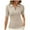 Beige, variant on Wyobmus Women's 1/4 Zipper Tops 2025 Summer Elegant V Neck Collared Work Shirts Slim Fitted Short Sleeve Dressy Blouses Hot Pink