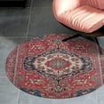 thumbnail image 4 of Sarouk Farahan Arak West Persian Rug Print Round Carpet Circle Rug Outdoor Patio Area Rug Washable Large Area Rugs Hallway Room Decor Fitness Mats, 4 of 8
