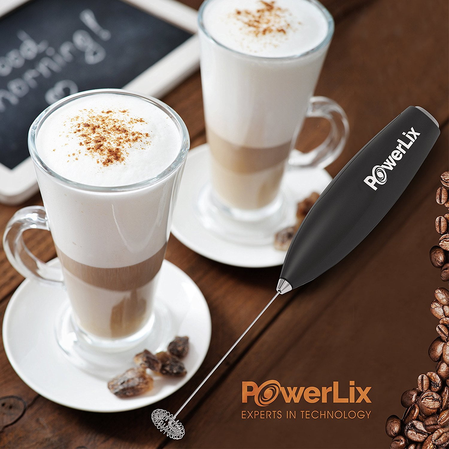 Electric Battery Milk Frother Coffee Latte Cappuccino Hot Chocolate Whisk Stand