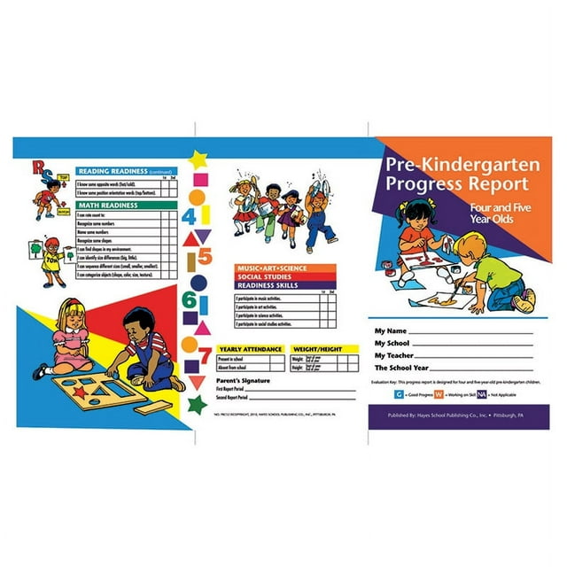 Rapport d'Avancement Prématernelle, pour les 4-5 Ans, Pack de 10, Pack de 6 Packs
