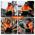 thumbnail image 6 of ProtectX High Vis Safety Hoddie Sweatshirt Jacket with Reflective Strips & Fleece Lined for Cold Weather Orange Small, 6 of 9