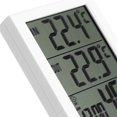thumbnail image 4 of Medidor de temperatura y humedad LCD, termómetro higrómetro para interiores y exteriores con reloj despertador, monitor de humedad y clima, 4 of 5