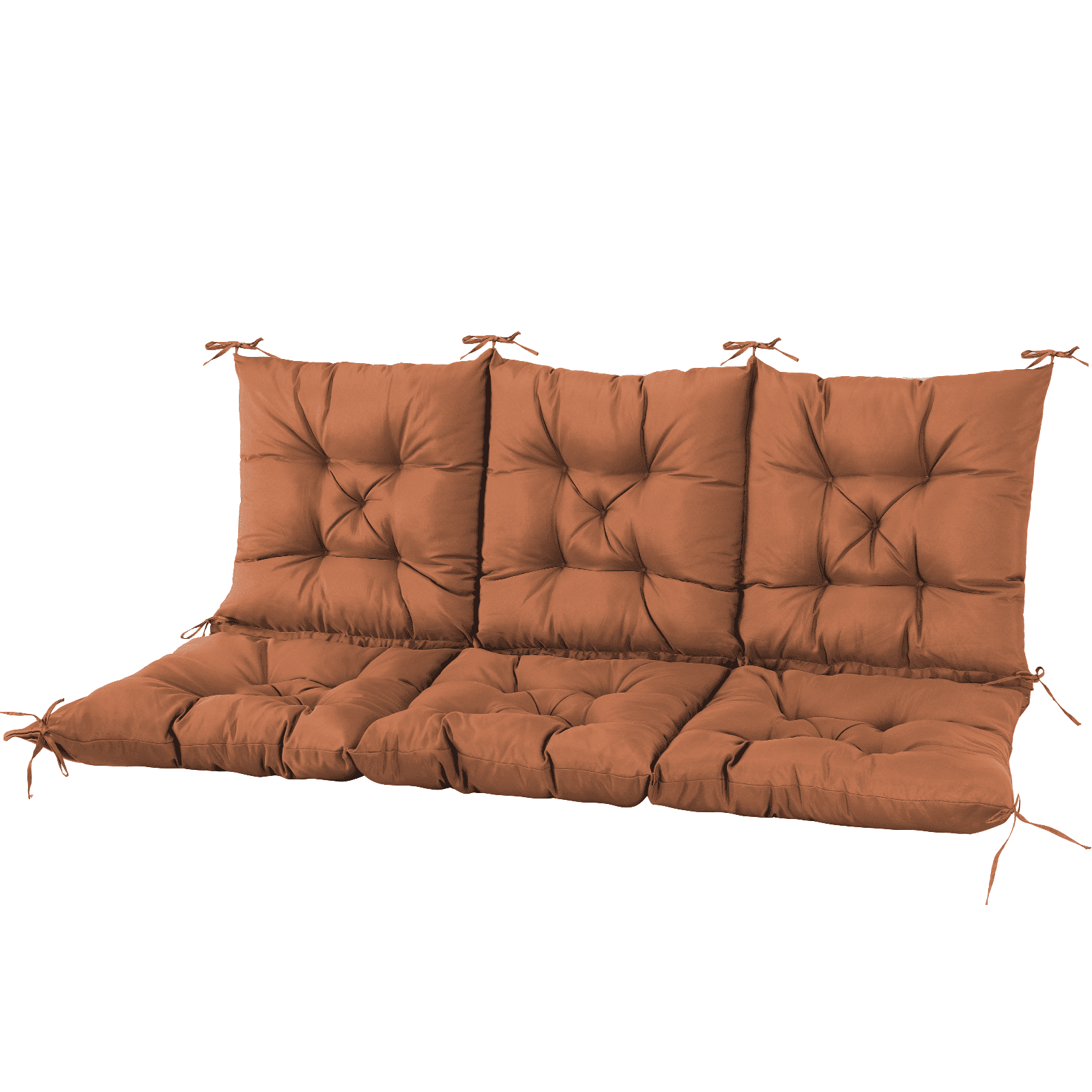 Outdoor Bench Cushion Inlife Swing Chair Cushion Waterproof Sun-Resistant with 8 Nonslip Ties, Deep Coffee 150cm*100cm