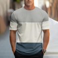 thumbnail image 6 of Afuyipoi Men's Color Block Sport Tee,Breathable Two-Tone Relaxed Athletic Shirts Gray 2XL, 6 of 7
