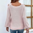 thumbnail image 4 of Suéter de punto para mujer, jersey de manga larga, blusa tipo túnica con hombros descubiertos, suéter sexy, prendas de punto básicas elegantes e informales, suéter de punto fino acanalado, 4 of 4