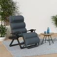 thumbnail image 5 of WOLEGEDO Oversized Zero Gravity Chair, Folding Outdoor Patio Recliner, XL Anti Gravity Lounger w/Removable Cushion, Cup Holder, Side Tray, 350lb Capacity Graphite Blue, 5 of 9