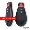 thumbnail image 2 of Keyfob Canada - 2 New Key Fob Entry Fobik - 3 Buttons Remote Starter Keyless for Jeep Dodge RAM/Grand Caravan/Journey/Durango/Magnun with b, 2 of 7