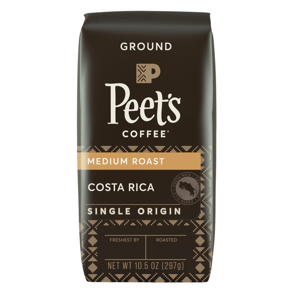 Peet's Coffee Single Origin Costa Rica, Medium Roast Ground Coffee, 10.