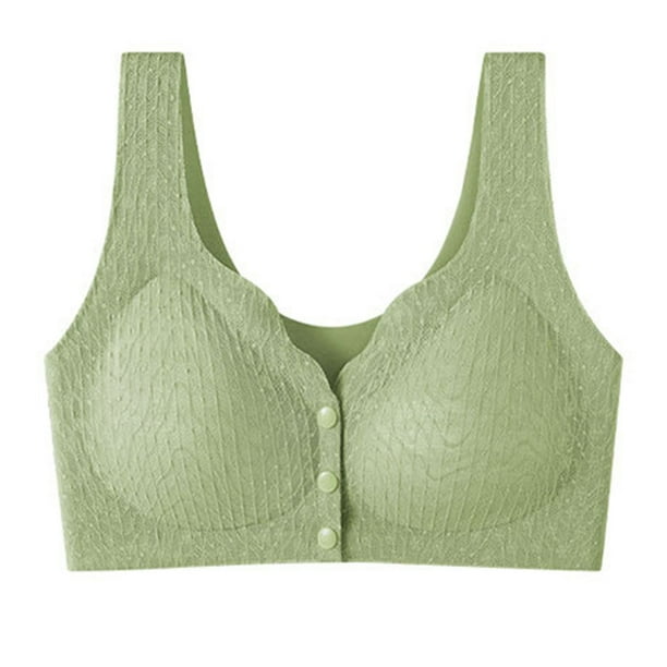 HongQid Front Closure Bra for Women Seamless Straps Bralettes Everyday Basic Sleeping Bras