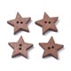 thumbnail image 1 of Baking Paint Wooden Buttons 2-Hole Vintage Style for Clothing & Bag Accessories Star Saddle Brown 18x19x3.5mm Hole: 1.6mm, 1 of 2