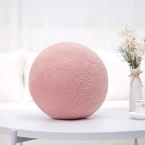 1pcs Round Ball Plush Toy Pillow,11.8inch/ 30cm Soft Round Ball Decorate Pillow Cushion Stuffed Decorate Pillow Creative Gift Home Decor (Pink) 