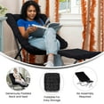 thumbnail image 5 of Flash Furniture 28" Oversized Portable Faux Fur Folding Saucer Chair with Folding Ottoman for Dorm, Bedroom, Black Faux Fur/Black Frame, 5 of 14