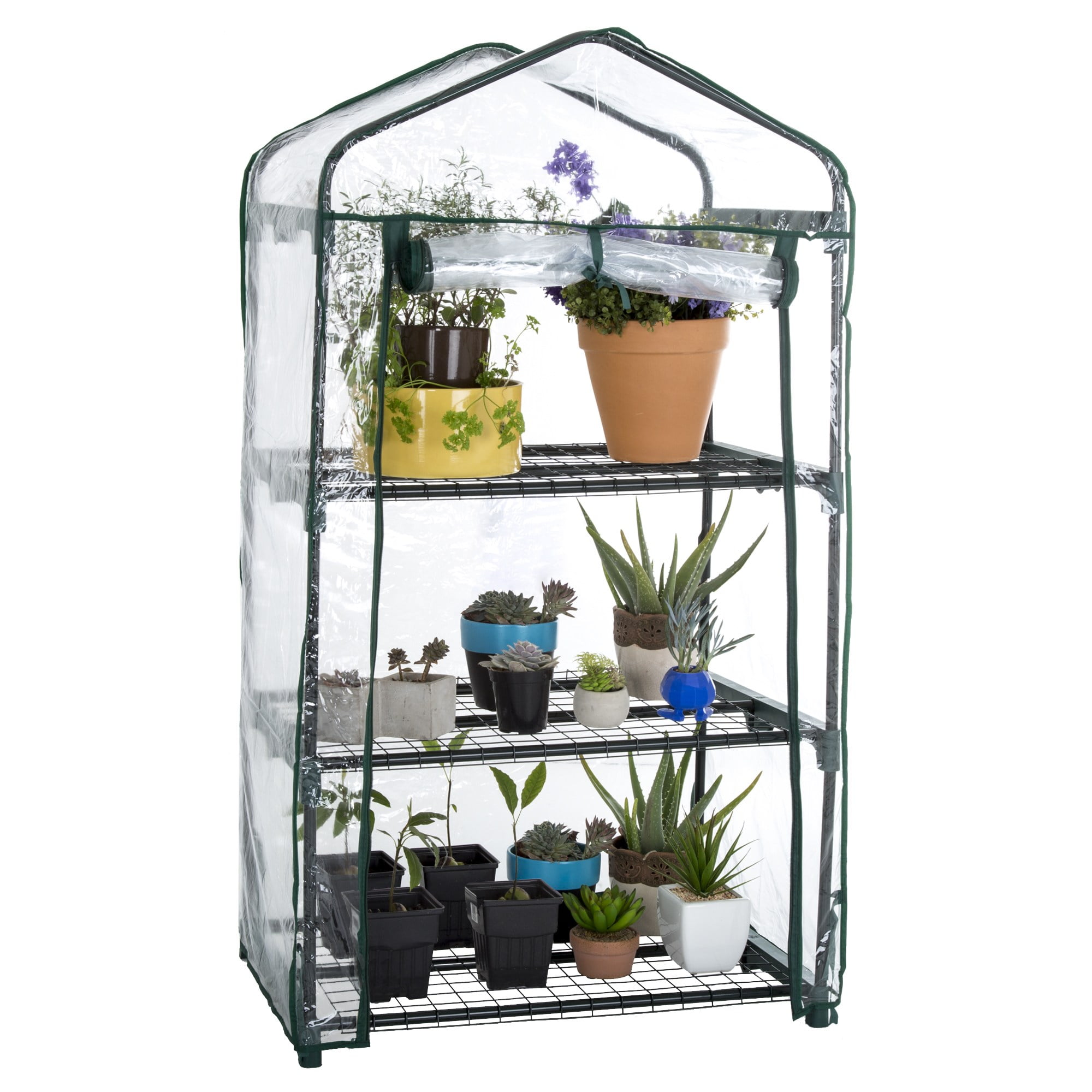 Pure Garden M150076 27.5 x 19 x 50 in. 3 Tier Mini Greenhouse with 3