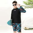 thumbnail image 6 of Chenglor Kids Two Piece Swimwear For Boys And Girls Solid Color Youth Thermal Bathing Suit For Hot Springs And Swimming #Grey 170, 6 of 8