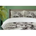 thumbnail image 4 of Ambesonne Tattoo Duvet Cover Sets, Sketchy Viking Warrior, 2-King, Grey and White, 4 of 7