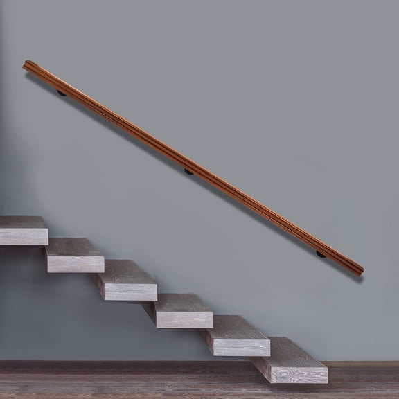 Indoor&Outdoor /7ft Wooden Stair Handrail Pine Wood Light Red Decorative Railing Staircases Loft Railings Stair Handrails