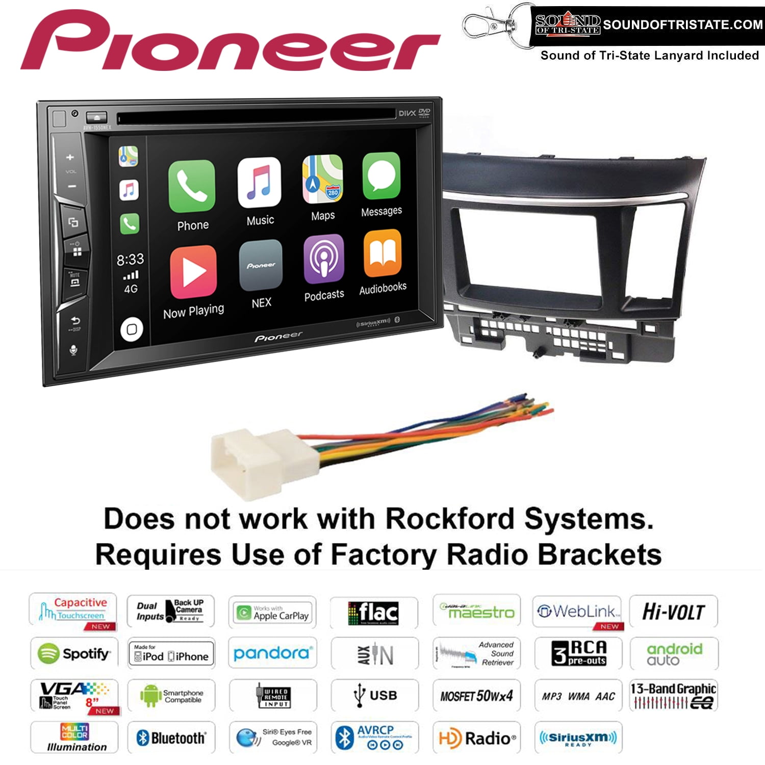 Pioneer AVH1550NEX DVD Receiver Apple CarPlay Fits 20082015