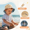 thumbnail image 3 of Zando Baby Sun Hat Beach Toddler Hats Cute UPF 50+ Wide Brim Summer Baby Bucket for Boy Girls Hats Beige S, 3 of 8