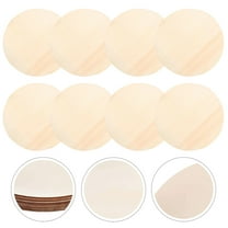 Baluue 10Pcs Khaki Round Wood Circles Unfinished Wooden Cutouts for DIY Decor Crafts