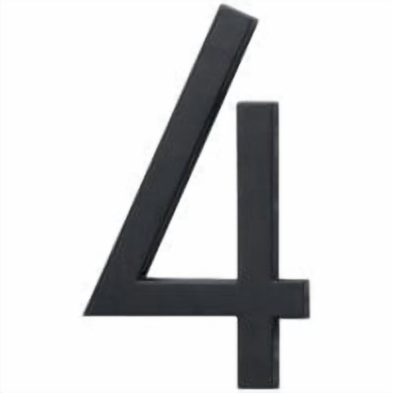 (3 pack) HY-KO 6" Black Floating Mount House Number 4