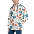 thumbnail image 2 of Fotbe Floral Strawberr Pattern Youth Pullover Hooded Sweatshirt, Boys Hoodie, Kangaroo Pocket Hoodie for Kids Girls -Small, 2 of 6