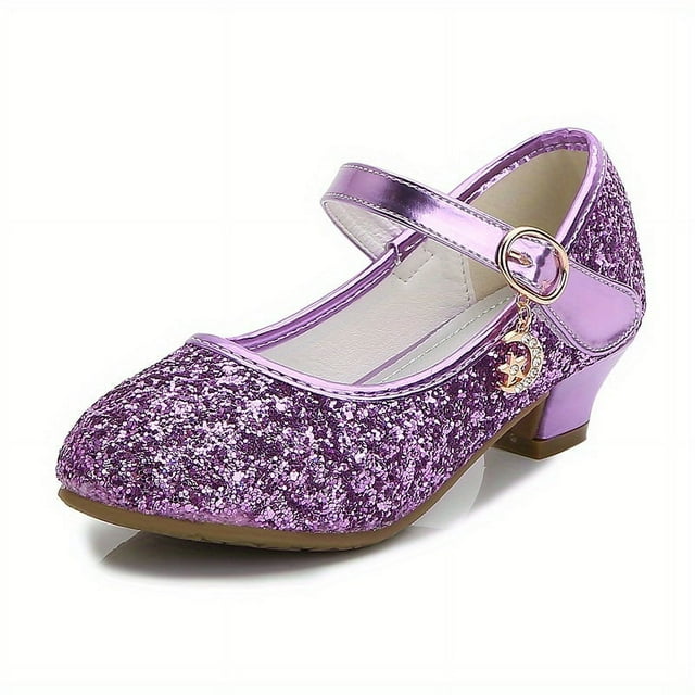 SNNROO Girls Sparkling Sequin Party Flats - Durable Low Heel Perfect for Spring & Summer Celebrations