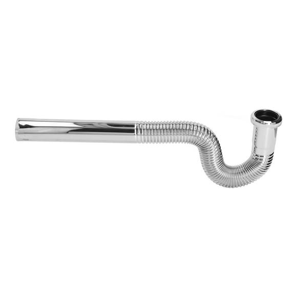 P Trap Pipe, Corrugated Decorative Easy To Install Sink Drain Tubing G1-1/4in For Bathroom
